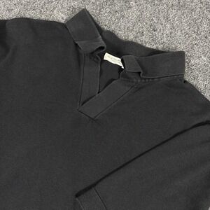 SuitSupply Polo Shirt Mens XXL Black Silk Cotton Johnny Collar Fits Medium READ